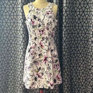 White House Black Market Floral Mini Dress - Pink and Black